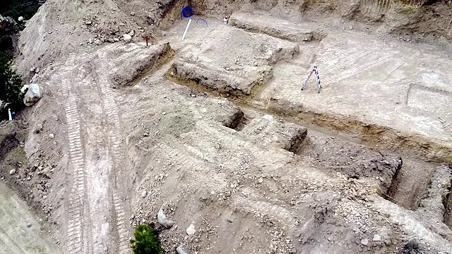 Foundation work by Rondeau Construction in Grand County, Colorado (drone photo)